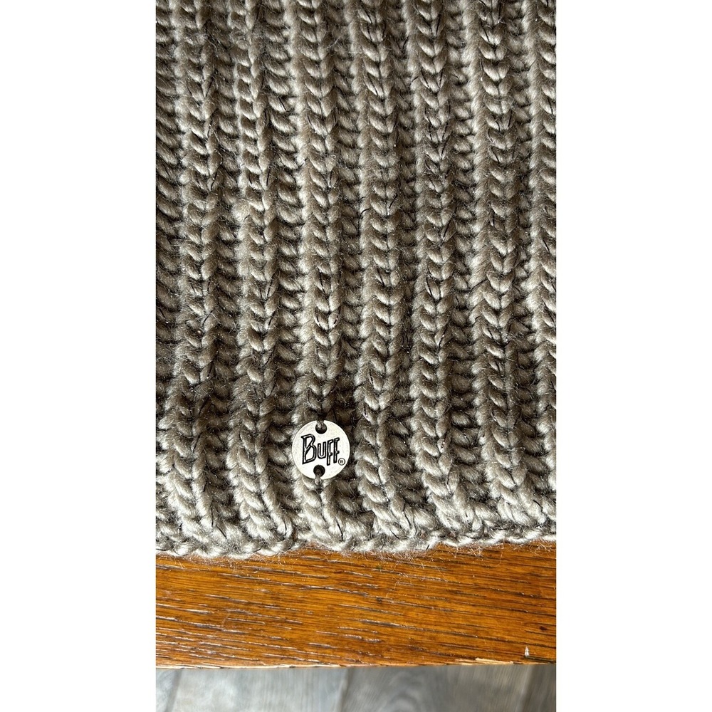 Tan/metallic wool blend neck warmer by Buff 11x19" Spain - Picture 2 of 4